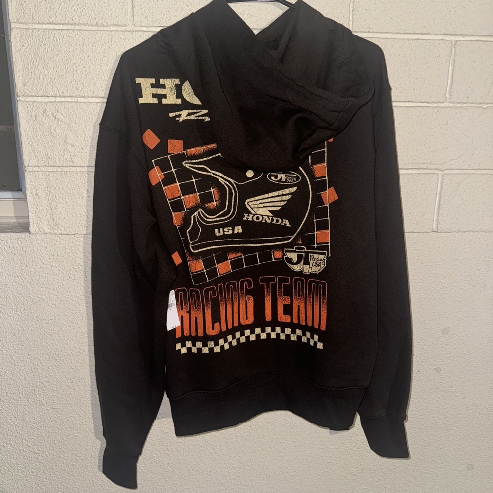 NWT Honda JT Racing Tan Fleece Hoodie USA M Official Pullover JDM Japan Civic